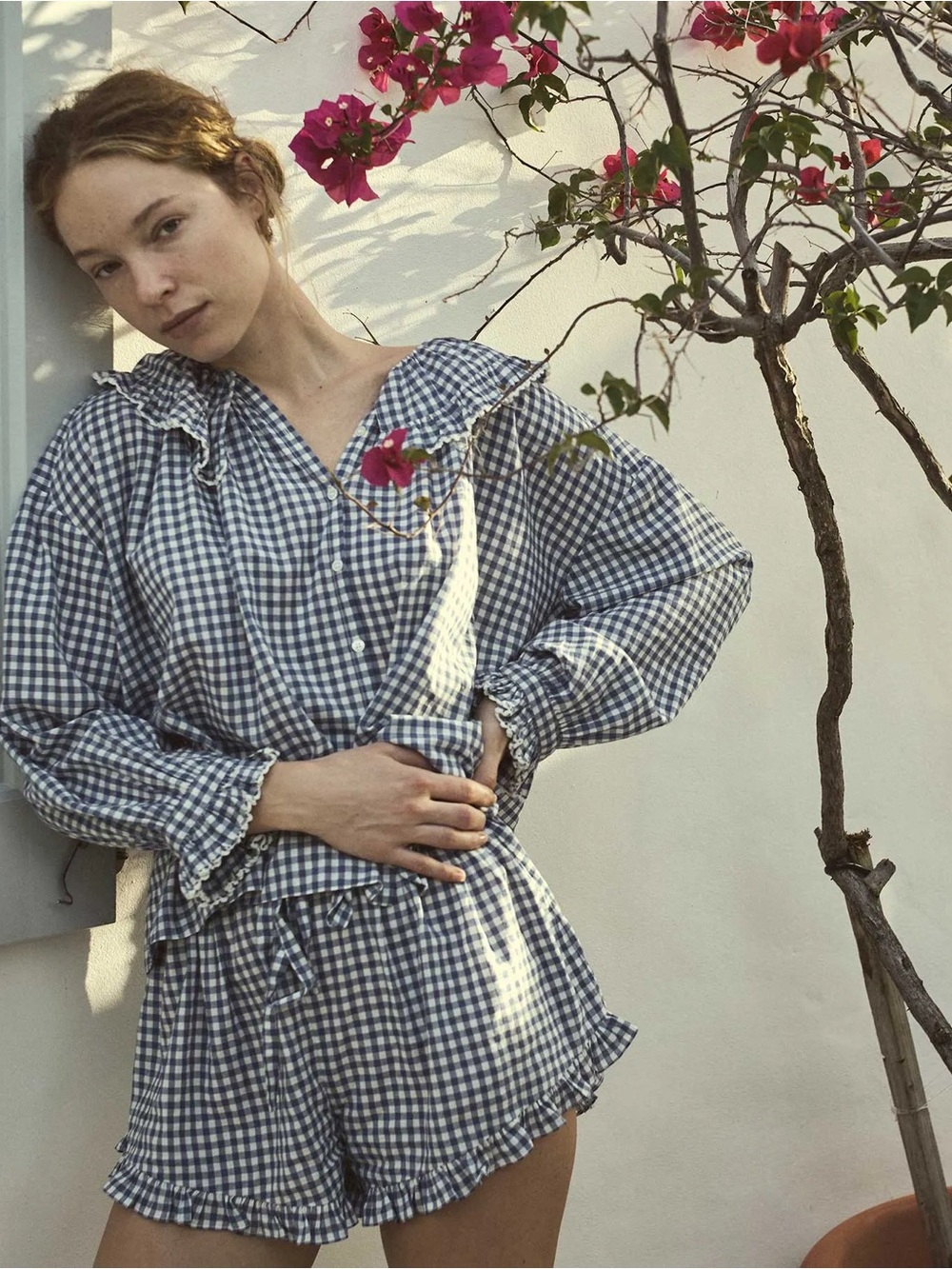 Doen Enna Shorts in Blue Gingham